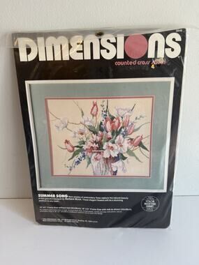 Summer Song Counted Cross Stitch Kit by Dimensions 14" x 11" Flowers 1988 NIP